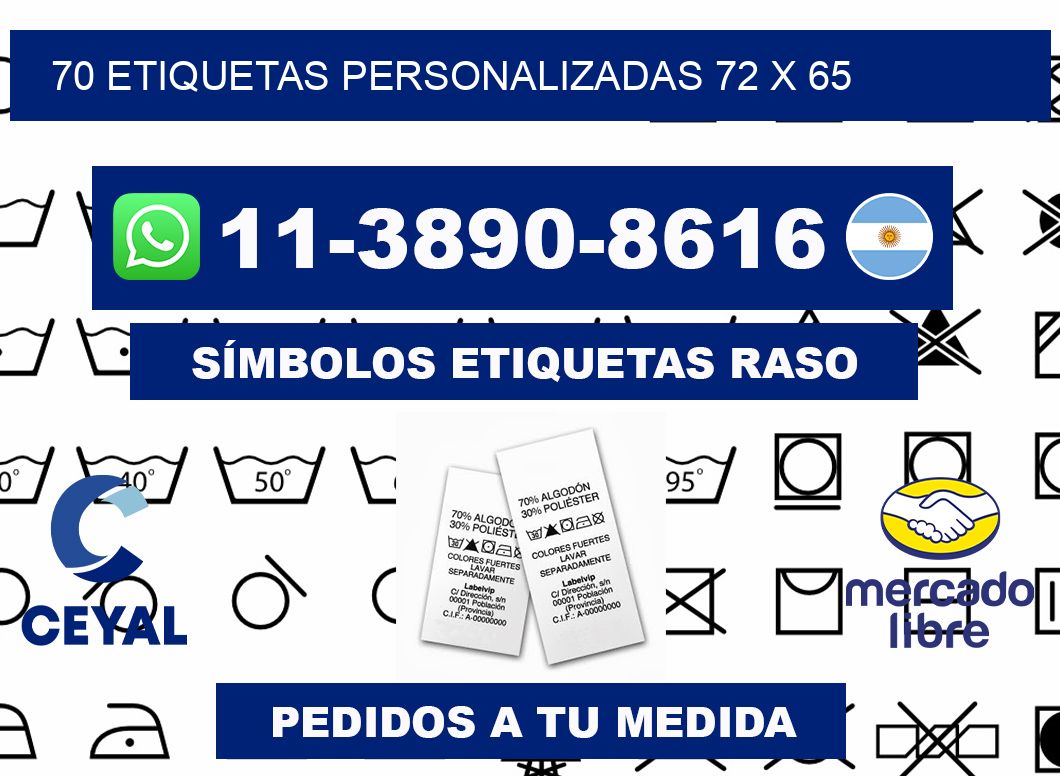 70 ETIQUETAS PERSONALIZADAS 72 x 65