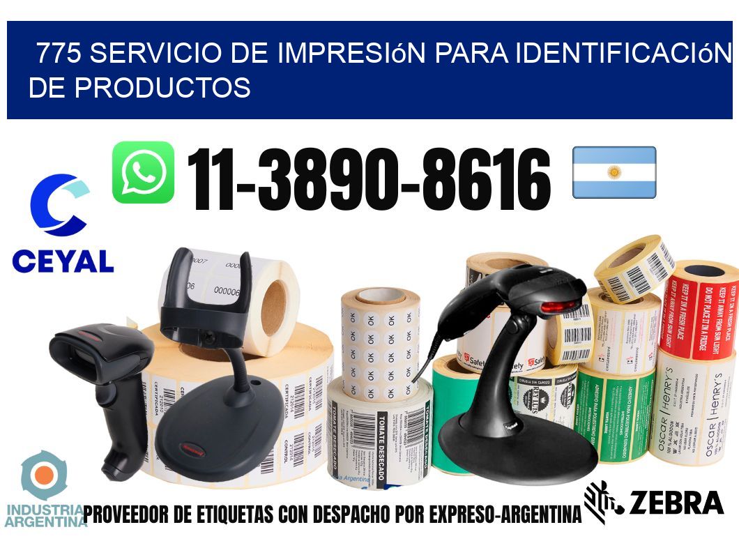 775 Servicio de impresión para identificación de productos