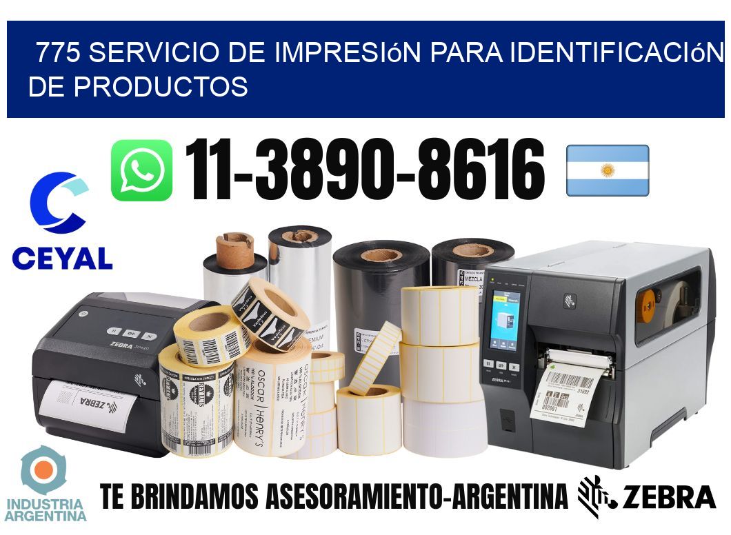 775 Servicio de impresión para identificación de productos