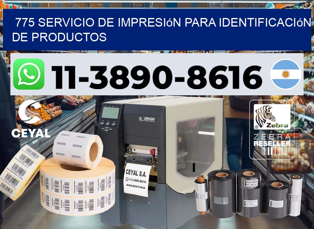 775 Servicio de impresión para identificación de productos