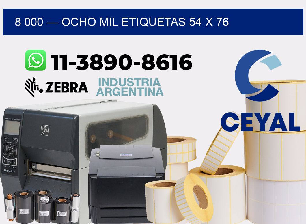 8 000 — ocho mil etiquetas 54 x 76
