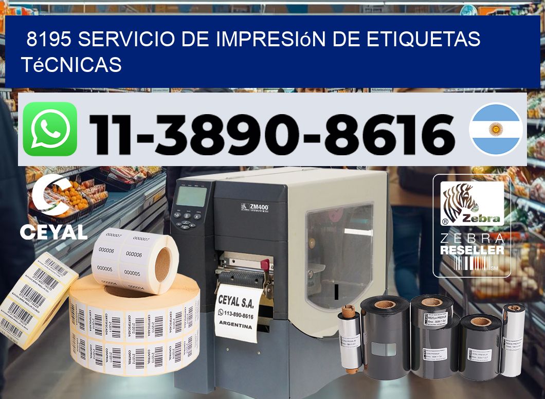 8195 Servicio de impresión de etiquetas técnicas