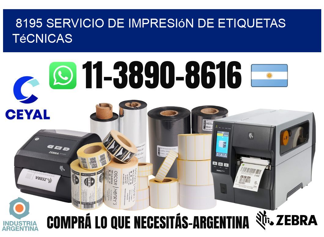 8195 Servicio de impresión de etiquetas técnicas