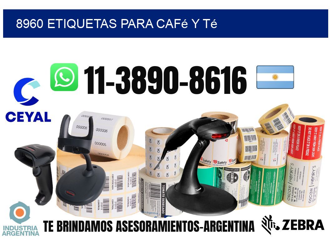 8960 Etiquetas para café y té
