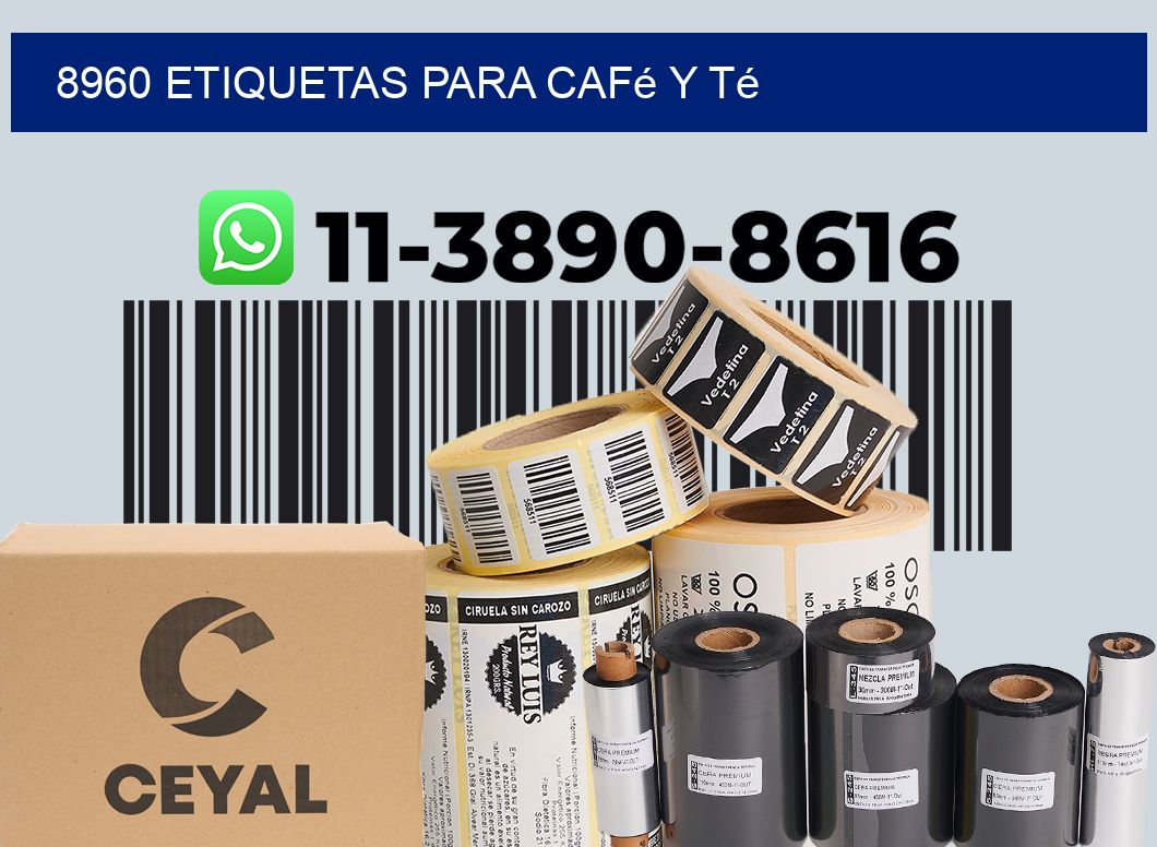 8960 Etiquetas para café y té