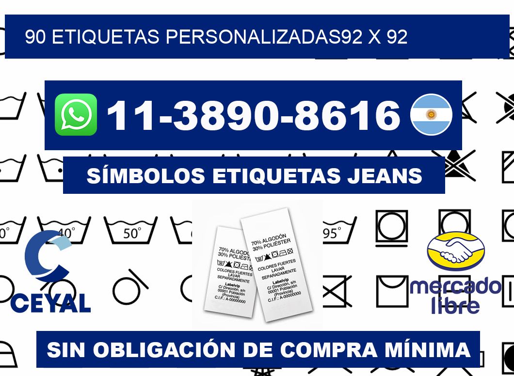 90 ETIQUETAS PERSONALIZADAS92 x 92