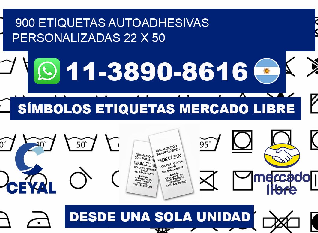 900 Etiquetas autoadhesivas personalizadas 22 x 50