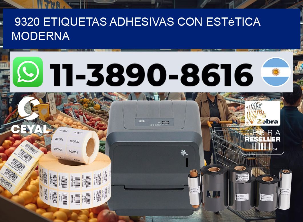 9320 Etiquetas adhesivas con estética moderna