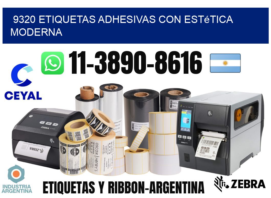 9320 Etiquetas adhesivas con estética moderna