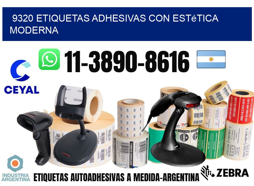 9320 Etiquetas adhesivas con estética moderna