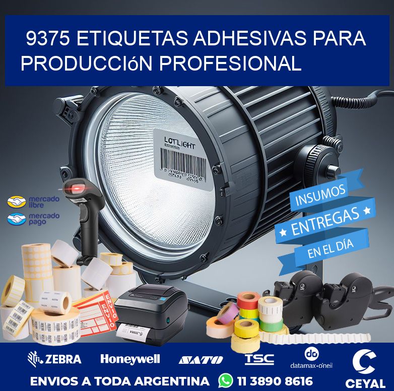 9375 Etiquetas adhesivas para producción profesional