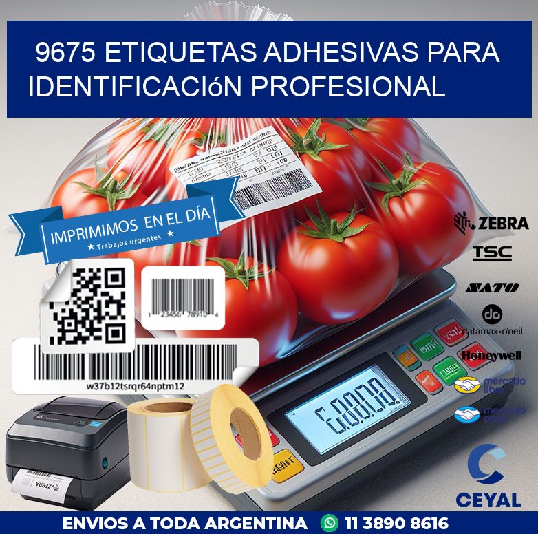 9675 Etiquetas adhesivas para identificación profesional