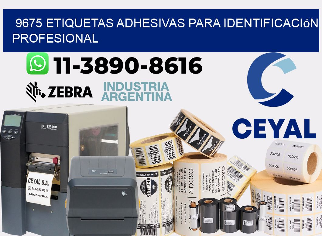 9675 Etiquetas adhesivas para identificación profesional