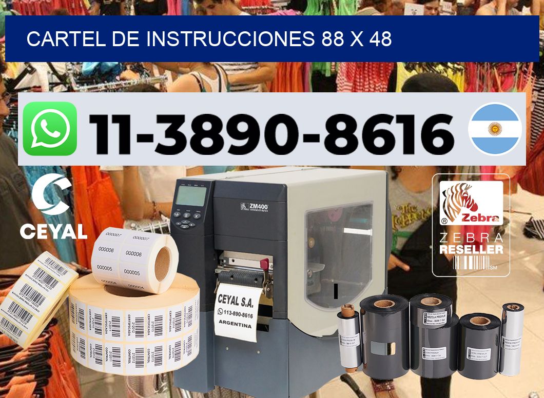 Cartel de instrucciones 88 x 48