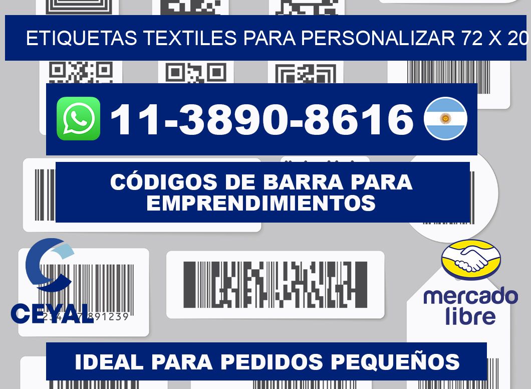 ETIQUETAS TEXTILES PARA PERSONALIZAR 72 x 20