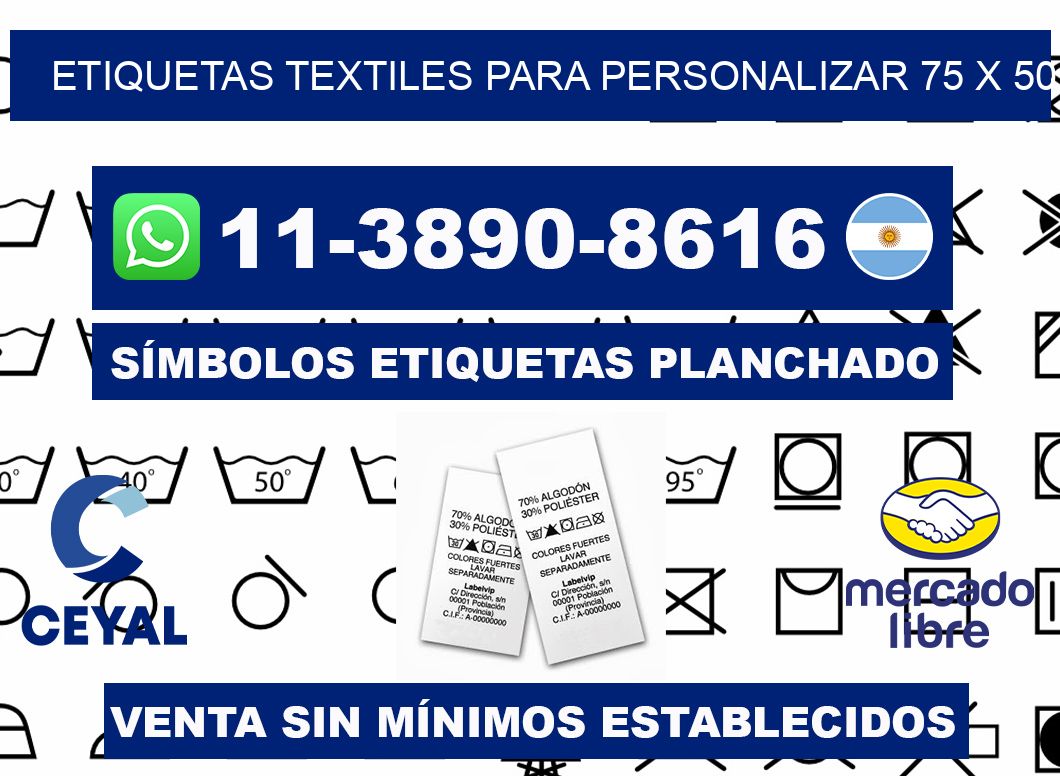 ETIQUETAS TEXTILES PARA PERSONALIZAR 75 x 50