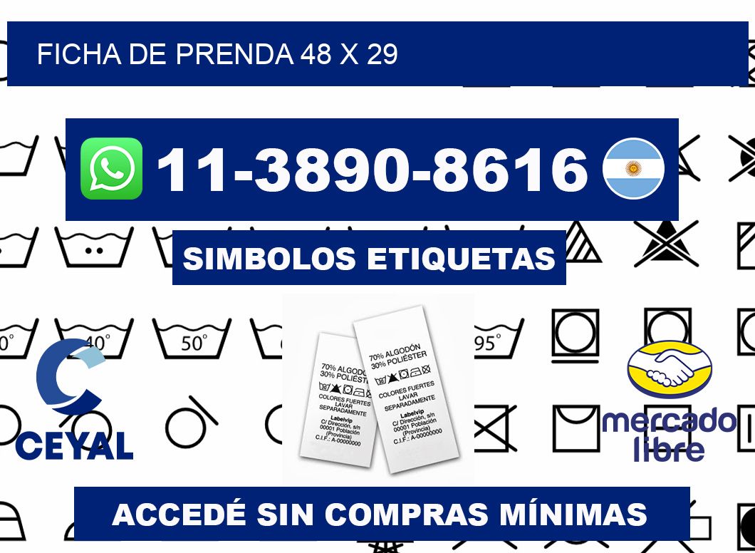 Ficha de prenda 48 x 29
