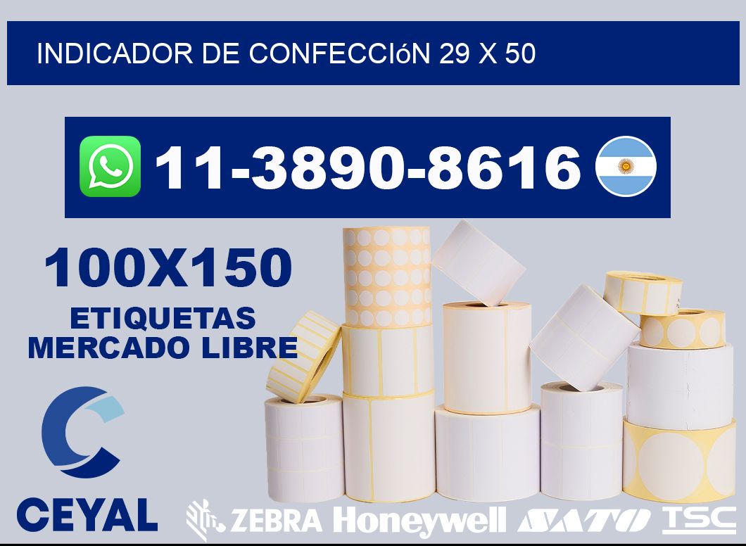 Indicador de confección 29 x 50