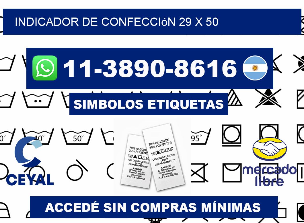 Indicador de confección 29 x 50