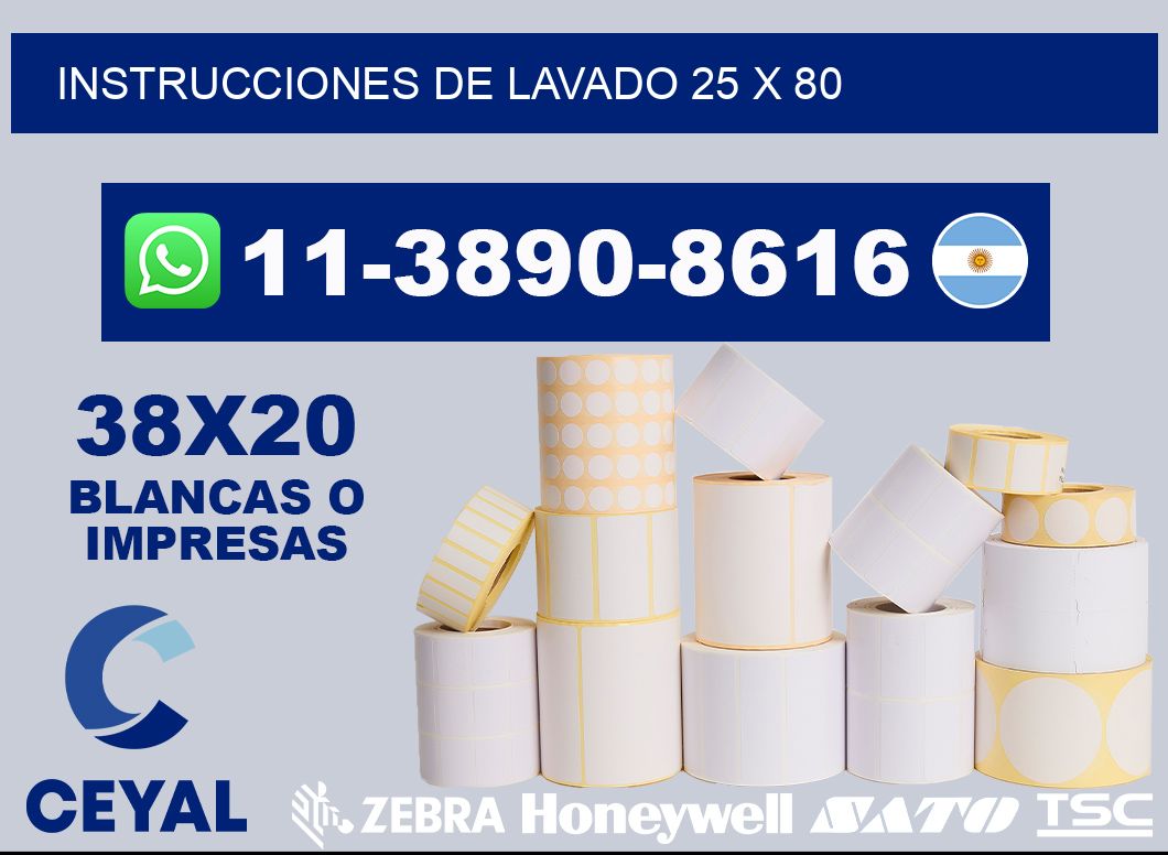 Instrucciones de lavado 25 x 80