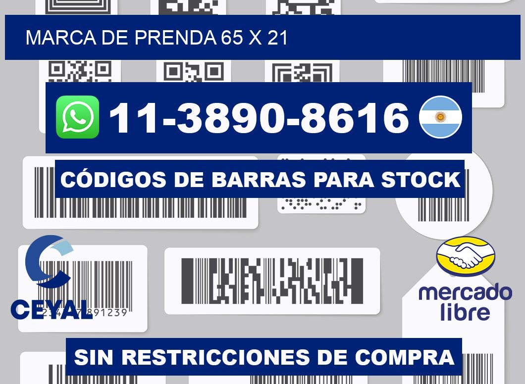 Marca de prenda 65 x 21