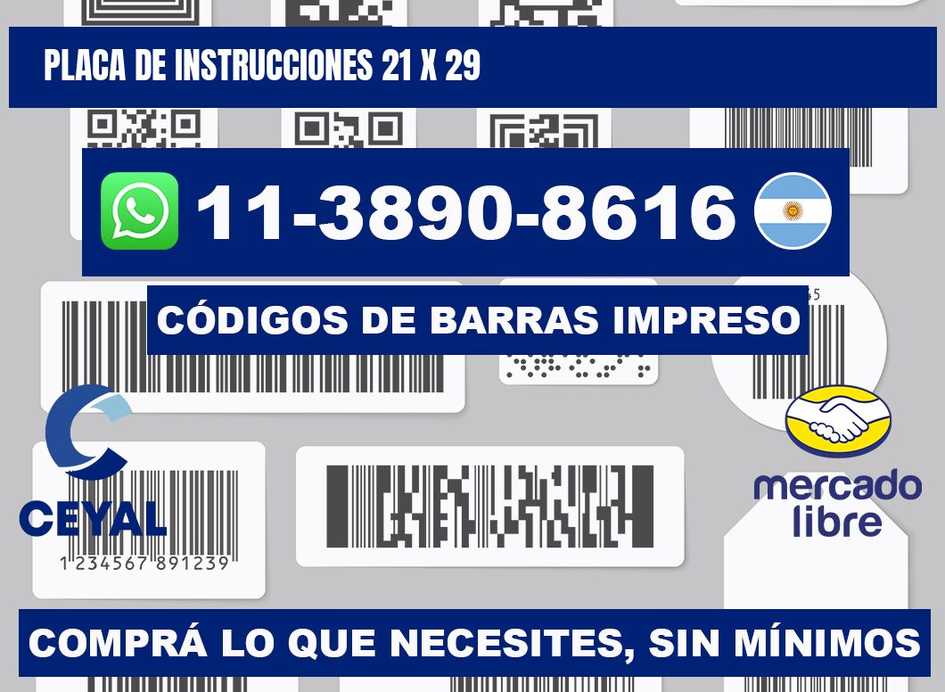 Placa de instrucciones 21 x 29