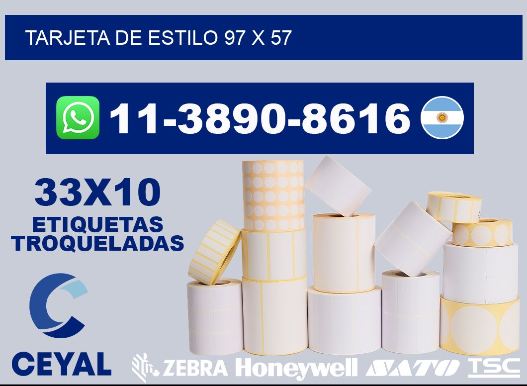 Tarjeta de estilo 97 x 57