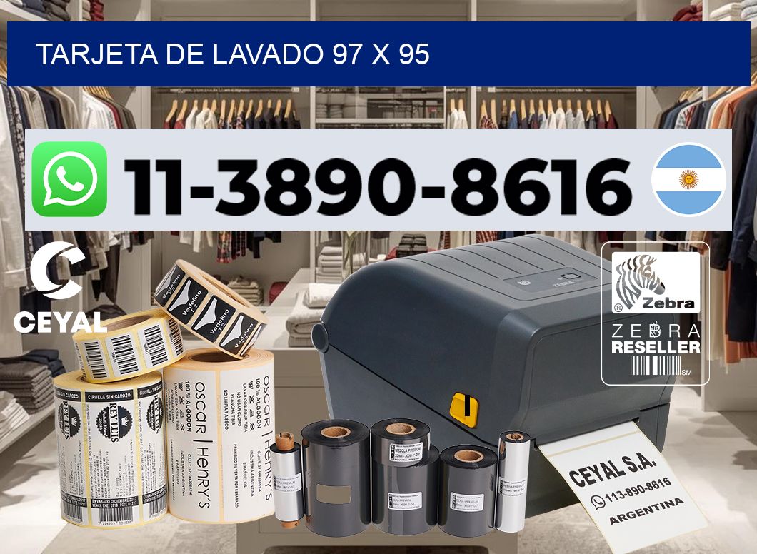 Tarjeta de lavado 97 x 95