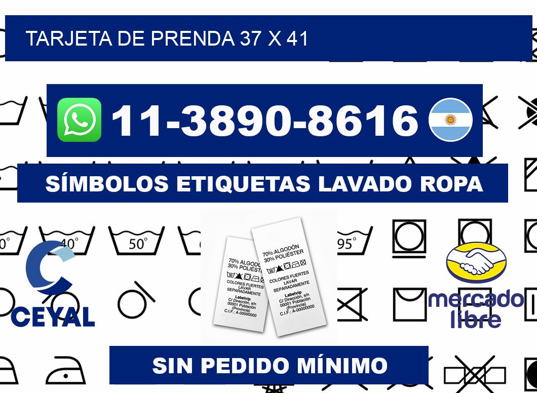 Tarjeta de prenda 37 x 41