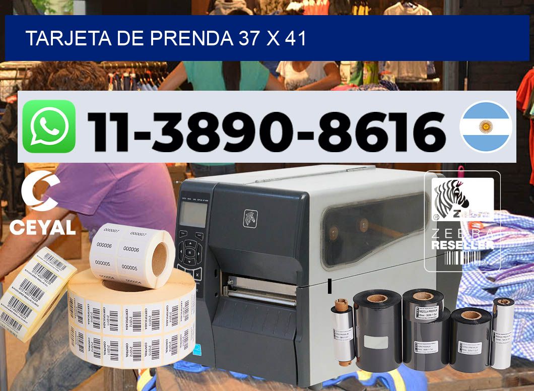 Tarjeta de prenda 37 x 41