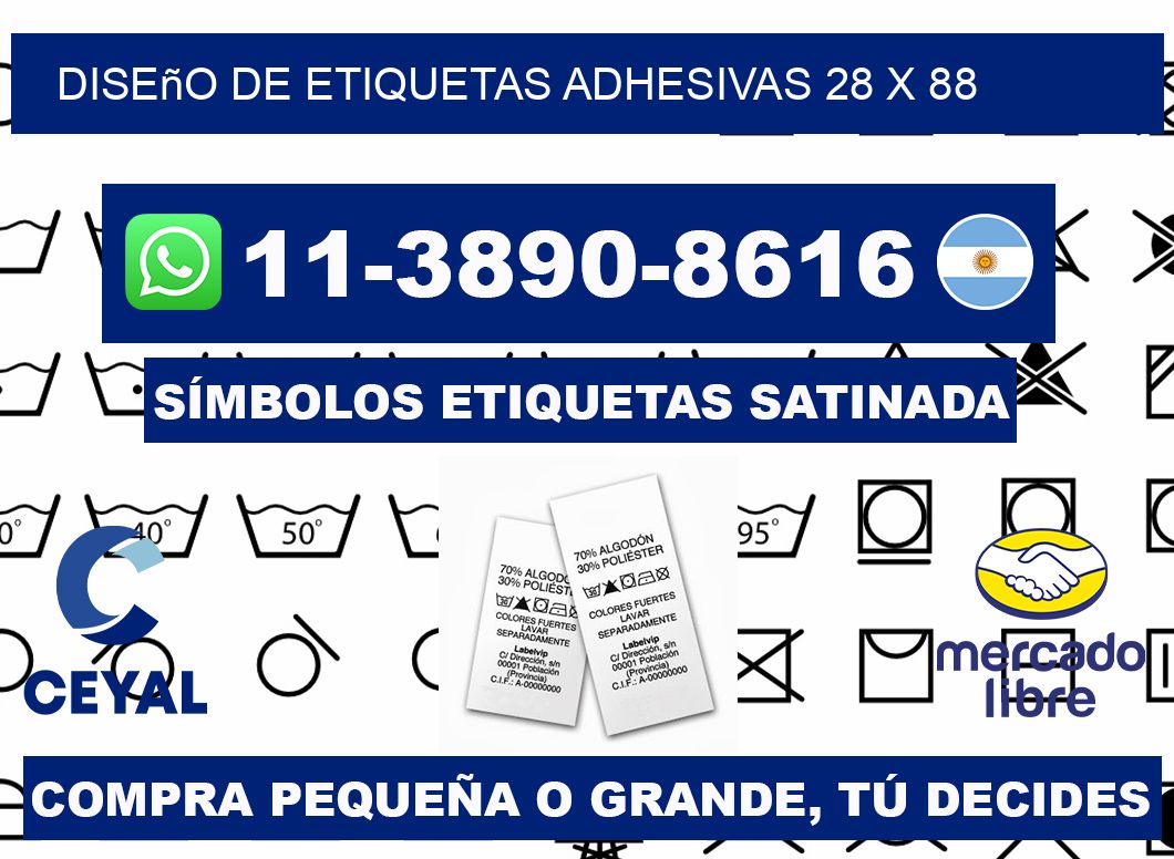 diseño de etiquetas adhesivas 28 x 88