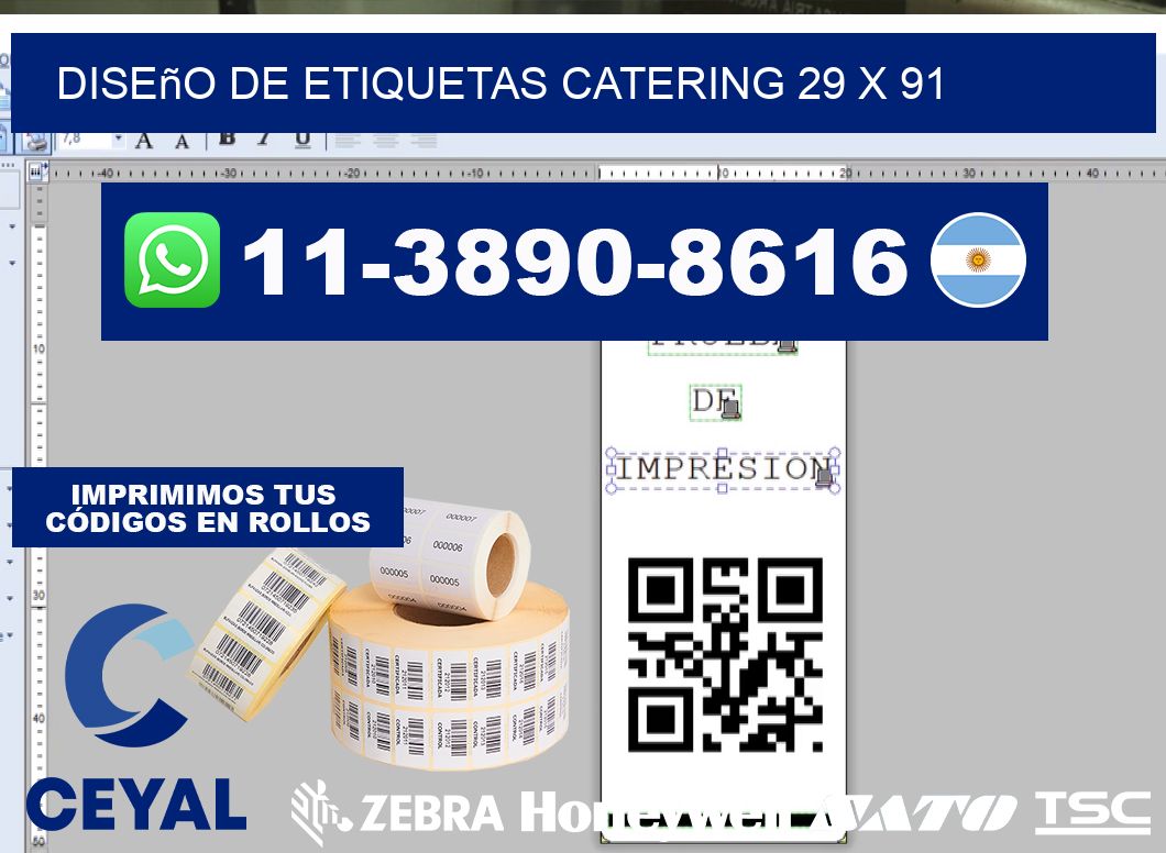 diseño de etiquetas catering 29 x 91