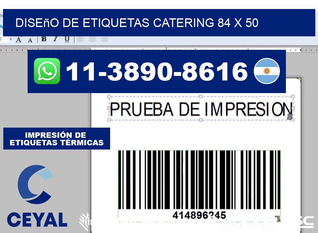 diseño de etiquetas catering 84 x 50