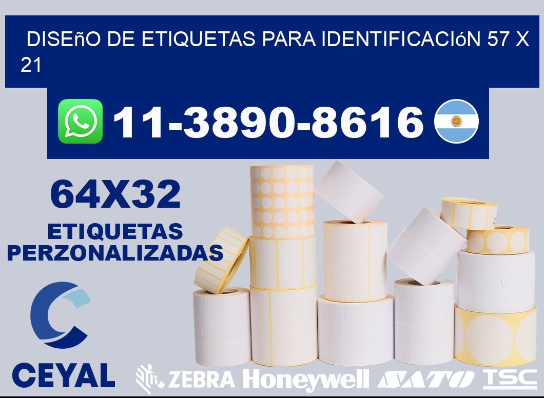diseño de etiquetas para identificación 57 x 21
