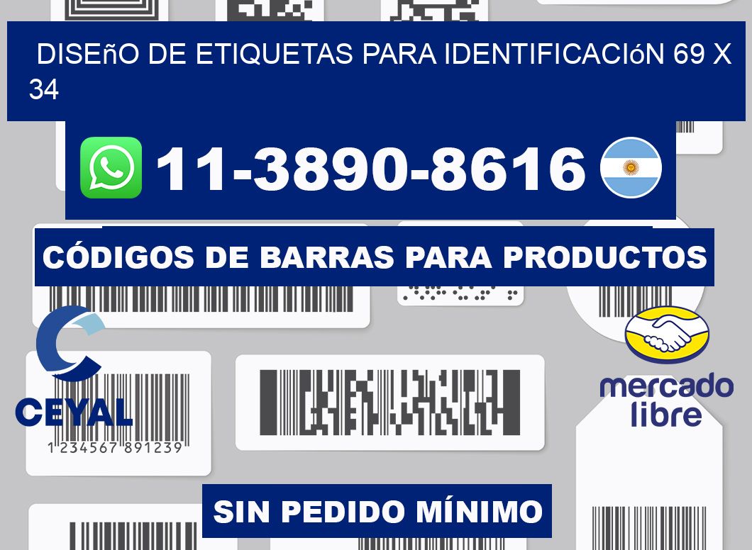 diseño de etiquetas para identificación 69 x 34