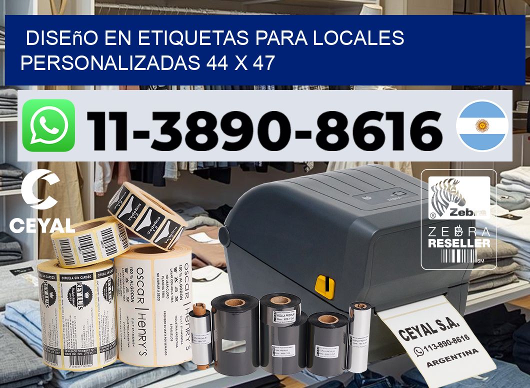diseño en etiquetas para locales personalizadas 44 x 47