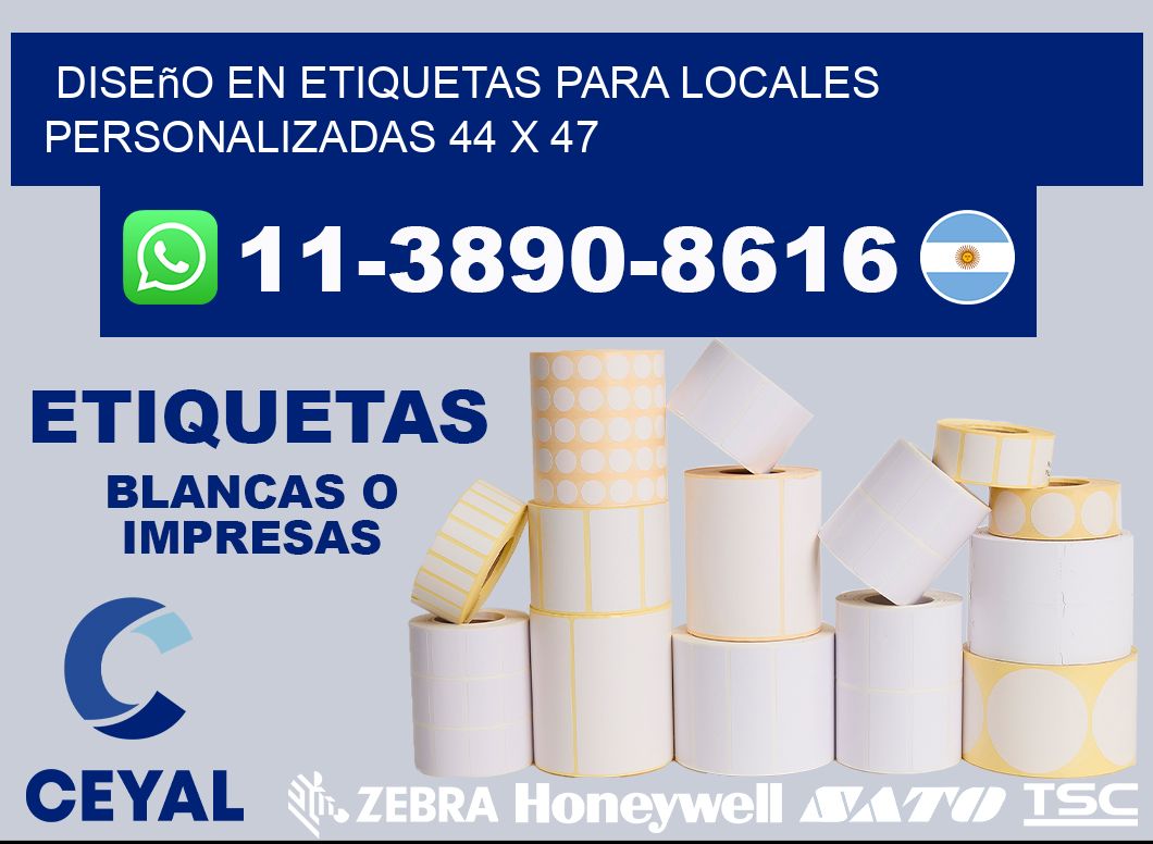 diseño en etiquetas para locales personalizadas 44 x 47