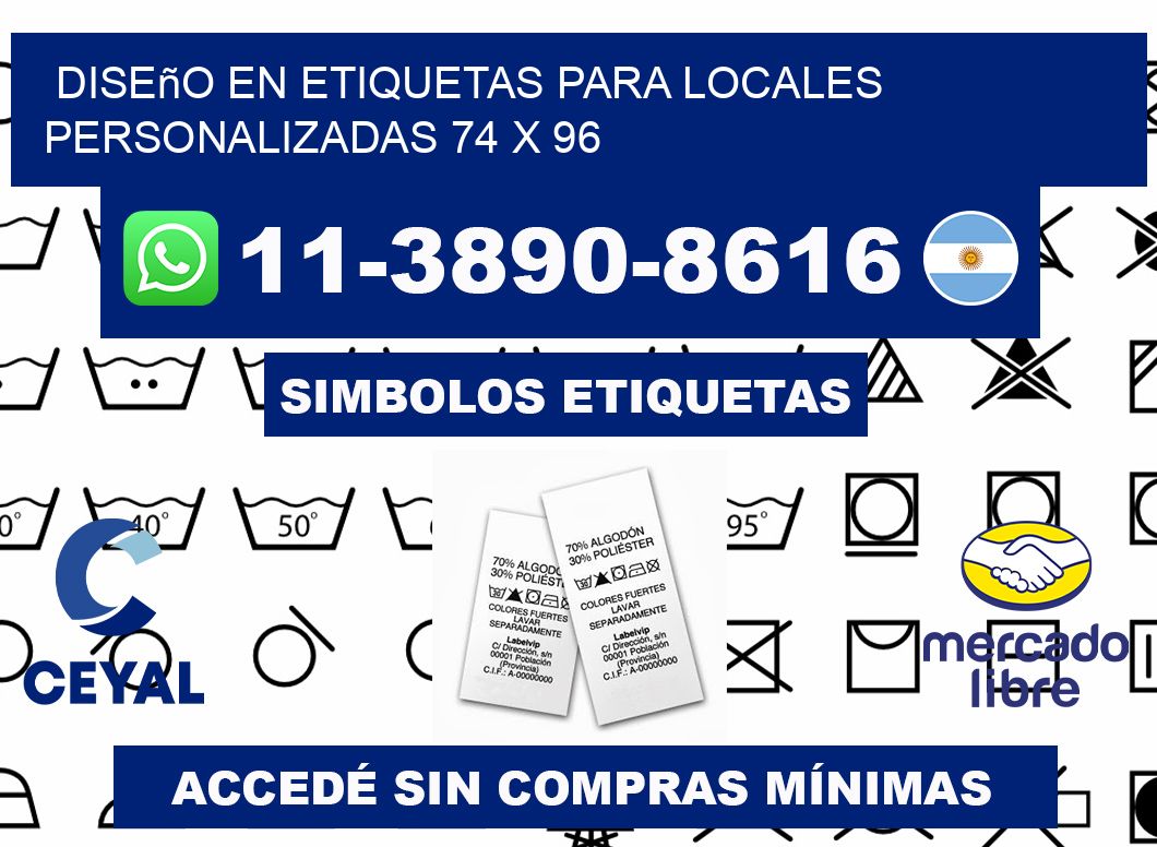 diseño en etiquetas para locales personalizadas 74 x 96