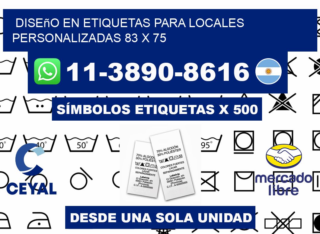 diseño en etiquetas para locales personalizadas 83 x 75