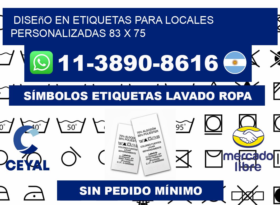 diseño en etiquetas para locales personalizadas 83 x 75