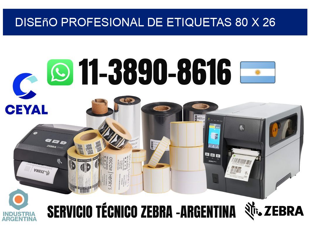 diseño profesional de etiquetas 80 x 26