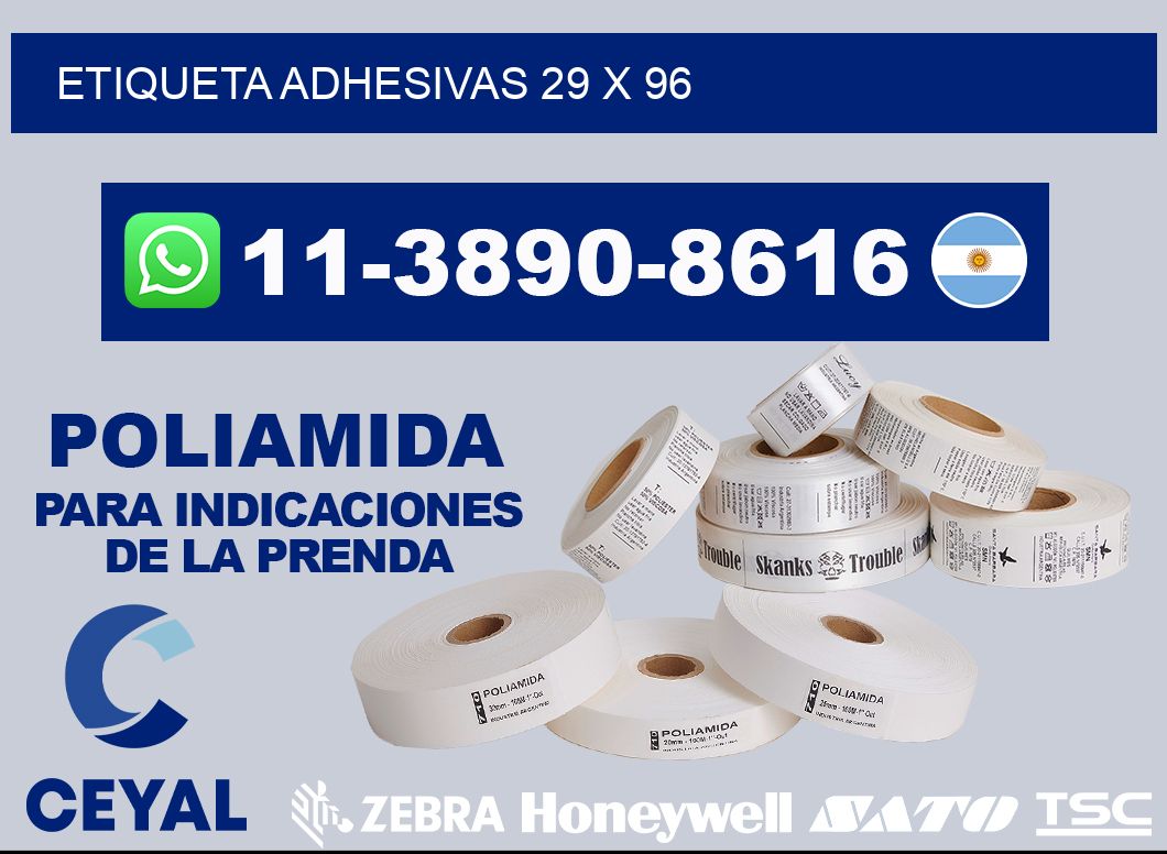 etiqueta adhesivas 29 x 96