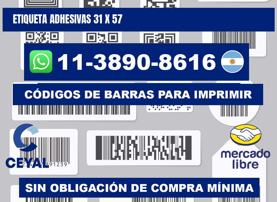 etiqueta adhesivas 31 x 57
