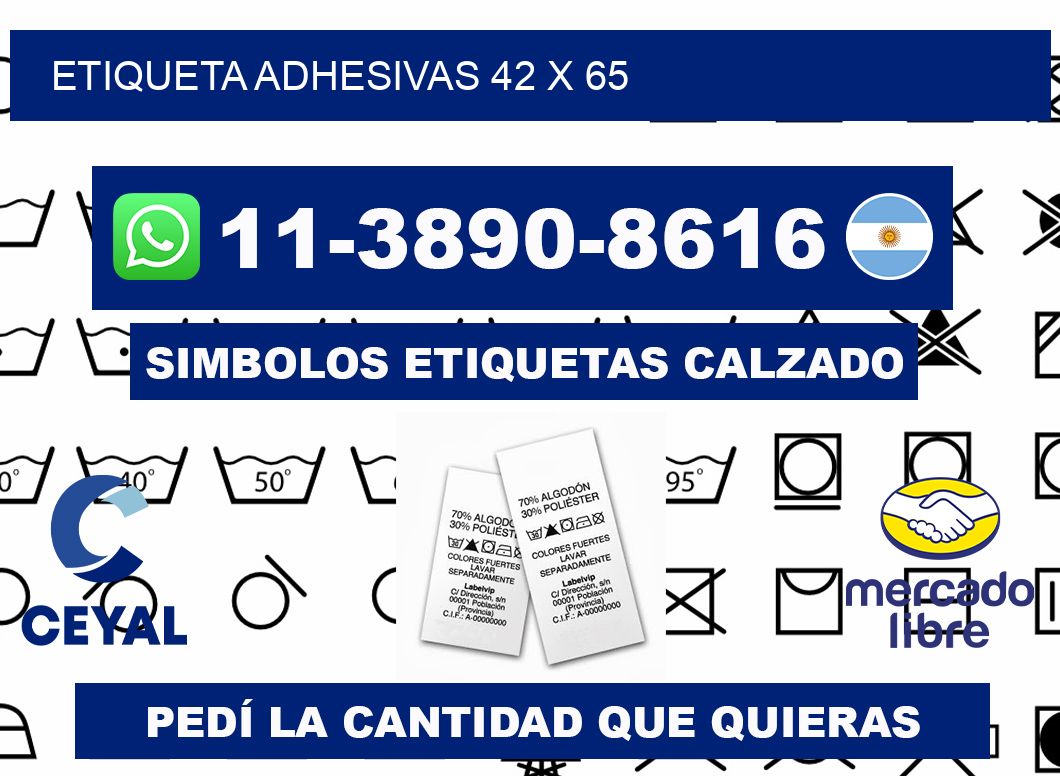 etiqueta adhesivas 42 x 65