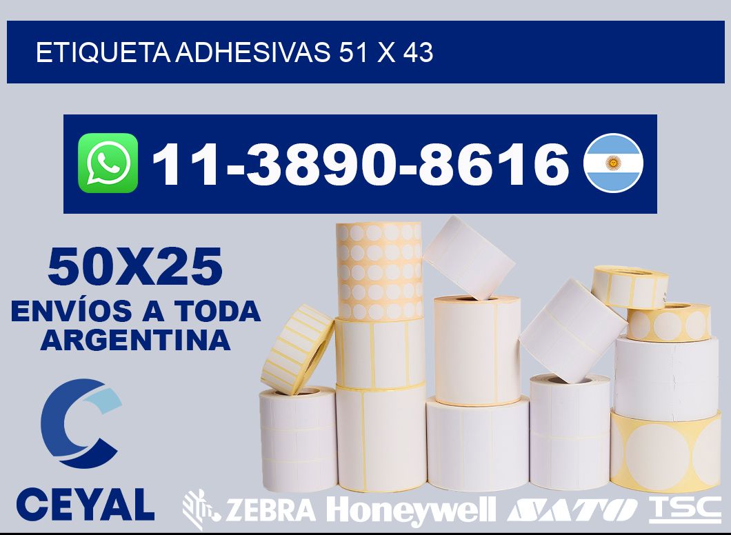 etiqueta adhesivas 51 x 43