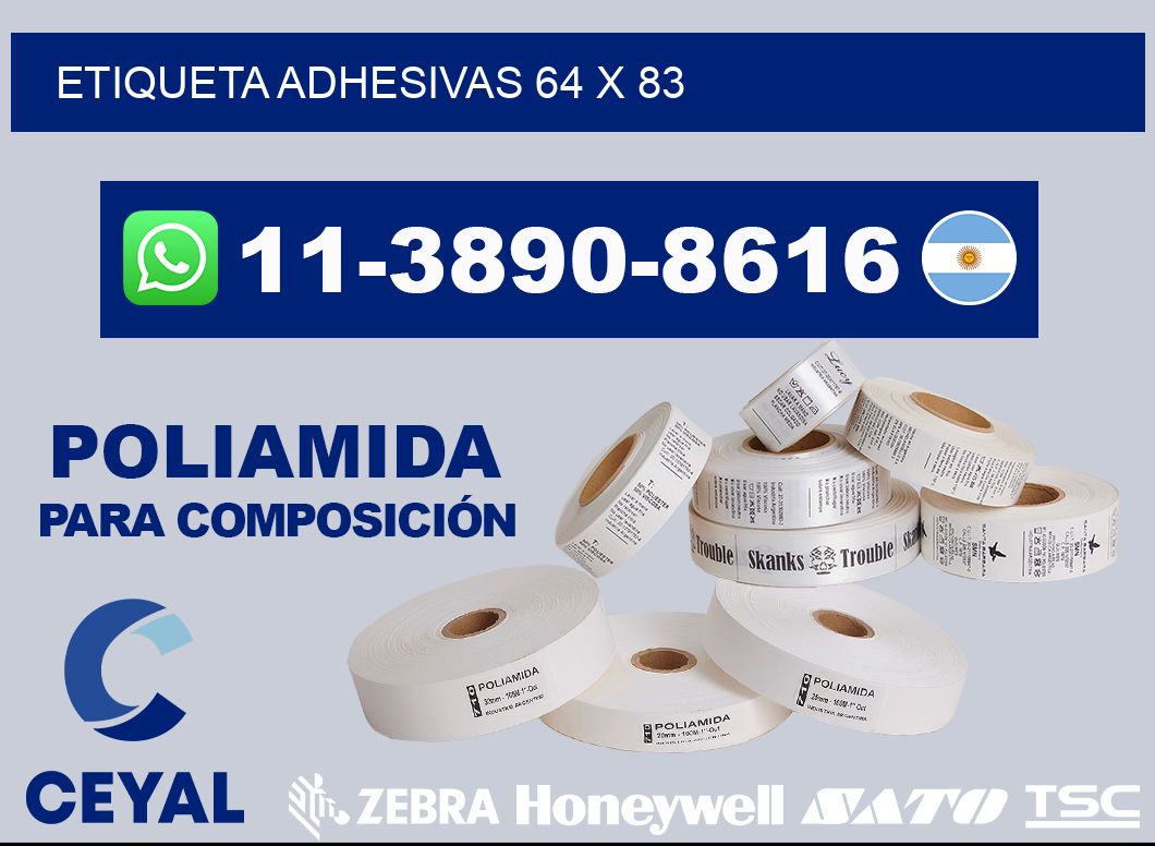 etiqueta adhesivas 64 x 83