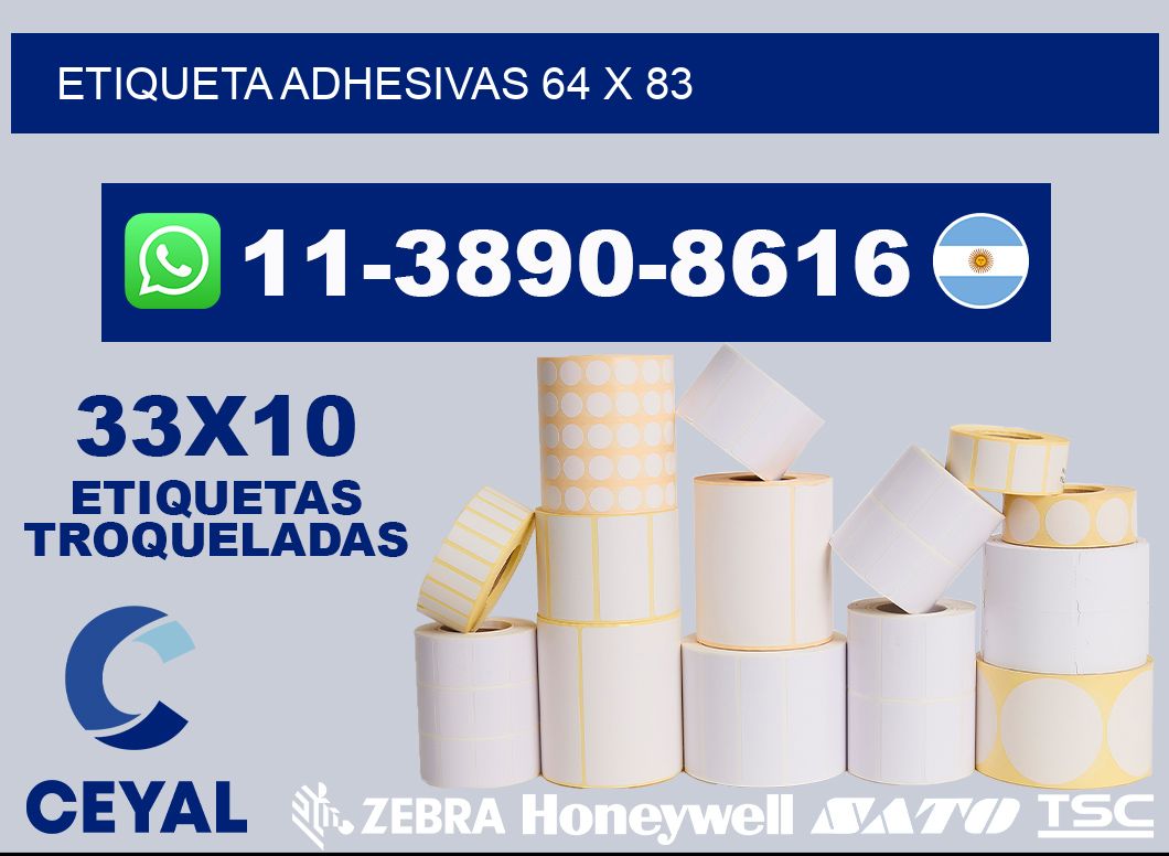 etiqueta adhesivas 64 x 83