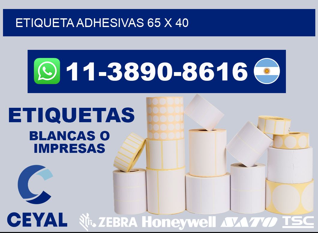 etiqueta adhesivas 65 x 40