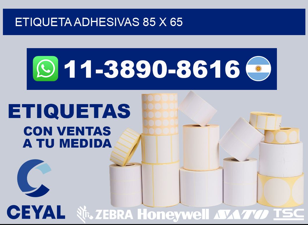 etiqueta adhesivas 85 x 65