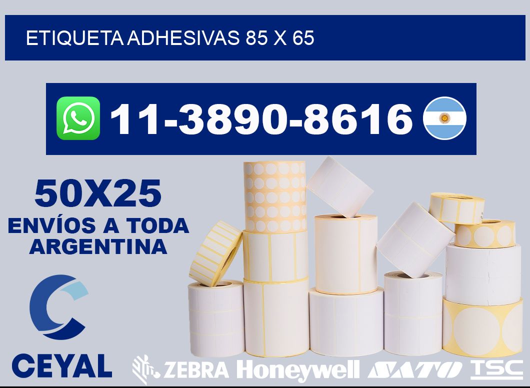 etiqueta adhesivas 85 x 65